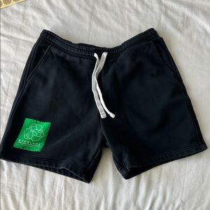 Everlane Black Athletic Shorts with Green Accent